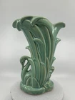 Vintage McCOY Pottery Swan Vase Teal Green Glaze Mid-Century Art Pottery USA