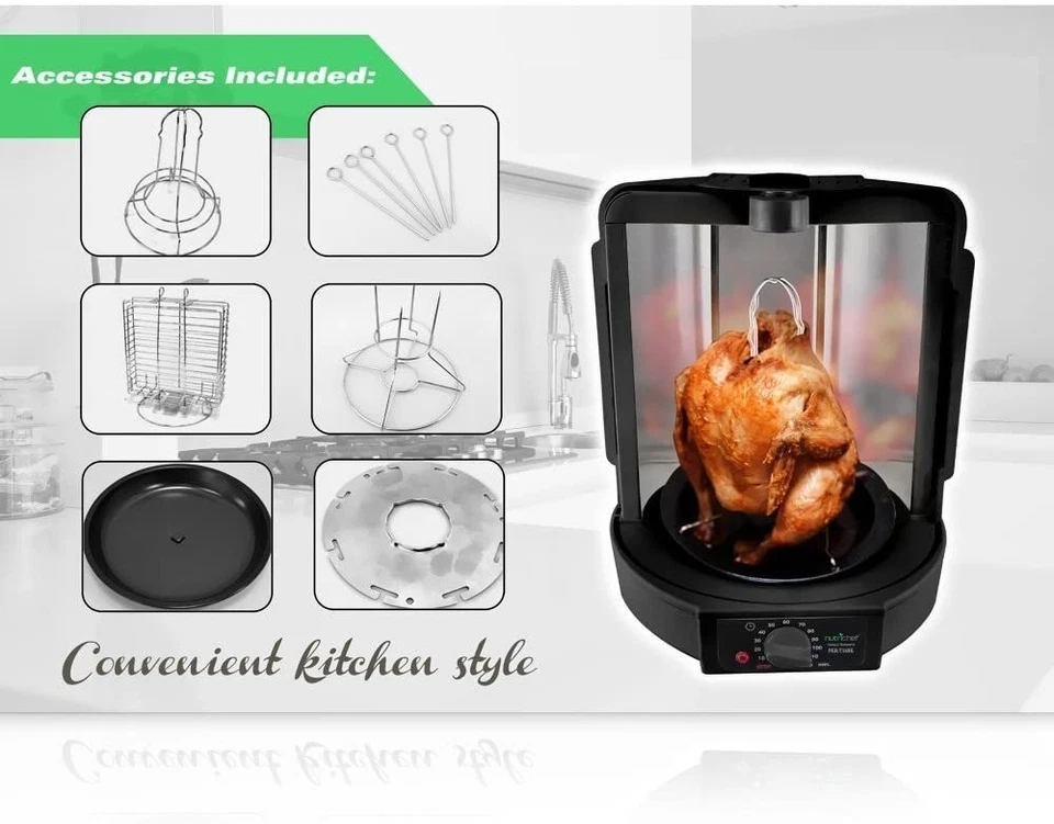 Horno Asador Vertical NutriChef Asador-Encimera, 700W Eléctrico, 8,7 lb Foto 4 de 4