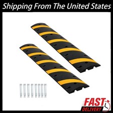 Industrial Recycled Rubber Speed Bumps 2-Pack , 6ft, 25,000 LB, Quick-Install D