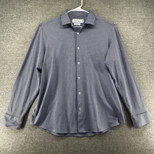 Mizzen + Main Spinnaker Shirt Men Size Large Blue Gingham Long Sleeve