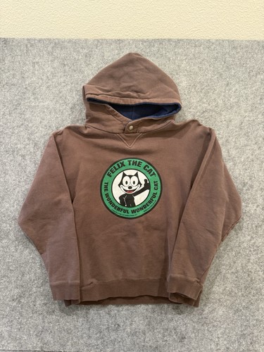 Vintage Felix The Cat Brown Hoodie Size XS