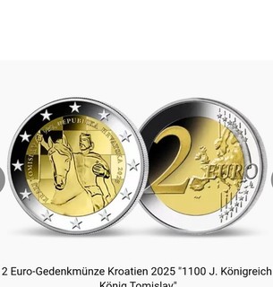 Kroatien 2 Euro König Tomislav 2025 neu