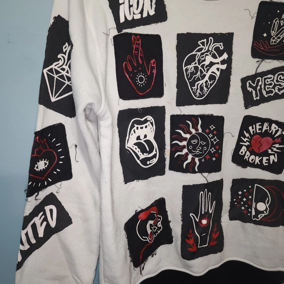 Switch Notable Sudadera Gráfica Para Hombres Manga Larga Icono Corazón Roto Talla M Foto 2 de 4