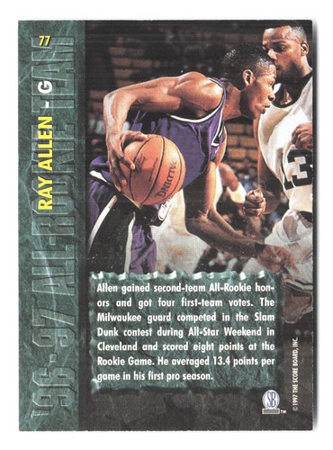 1997 Score Board Rookies #77 Ray Allen - Picture 2 of 2