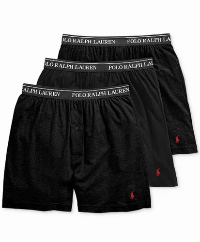 Men’s Polo Ralph Lauren Classic Fit Knit Boxers 3 Pack 100% Cotton Size Medium