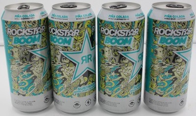 Rockstar Boom Piña Colada Energy Drink 64 oz 4-PACK Cans 160mg Caffeine 11/2026