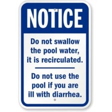 Notice Swimming Pool Aluminum Weatherproof Sign c00937