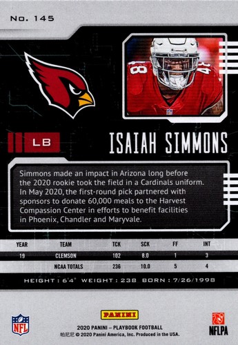 2020 Panini Playbook Football Rookie Cards Pick Your Card Complete Your Set - Picture 112 of 274