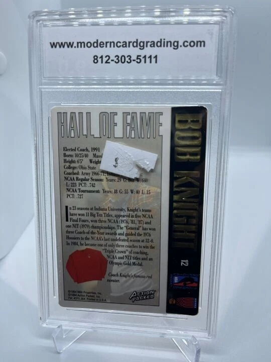Bobby Knight 1994 Action Packed Gold Edition Hi-PRO Indiana HOF #12 MCG 9 MINT - Image 2 of 2