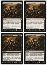 Zombie Apocalypse x4 4x 2012 Dark Ascension PLAYSET Black Rare Sorcery MTG NM A1