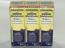 Pack of 3 - Spring Valley Liquid Extra Strength Melatonin 10 mg | 2 fl oz