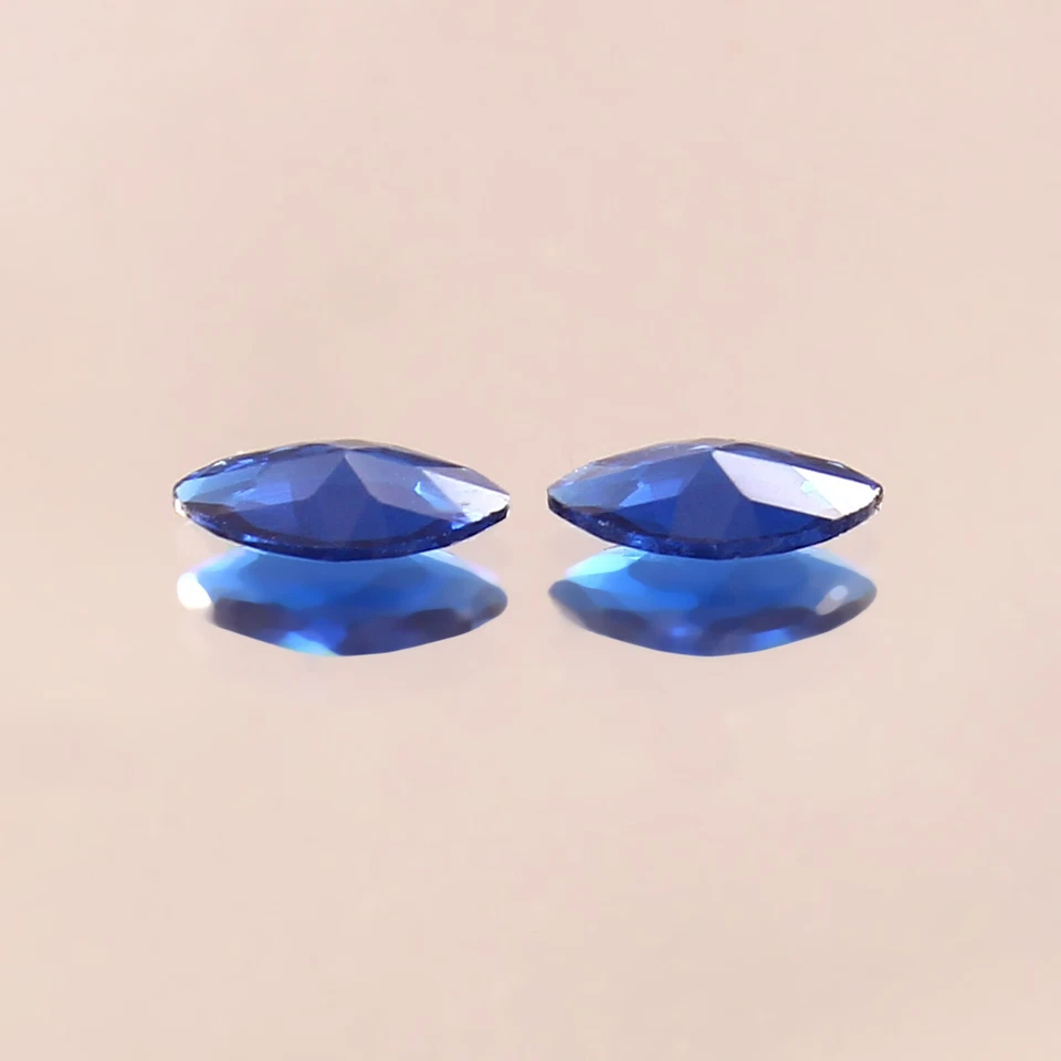 AAA Natural Ceilán Azul Espinela Suelta Marquesa Piedras Preciosas Corte Par A Juego 6x3 MM Foto 4 de 4