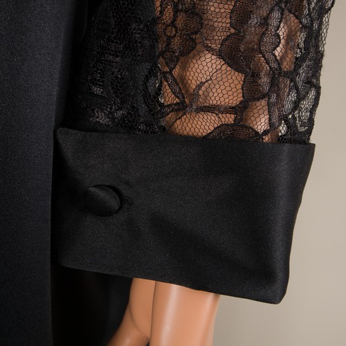 ๐ VICTORIA SECRET VTG Gold Label Babydoll Robe Nightgown Sheer Lace Satin P/S - Picture 7 of 12