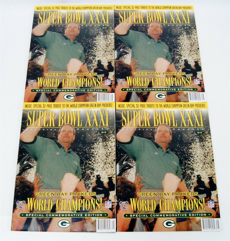 Lot of 4 NFL Super Bowl XXXI 31 Special Commemorative Edition Programs 1996