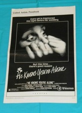 original HE KNOWS YOU'RE ALONE movie PRESSBOOK