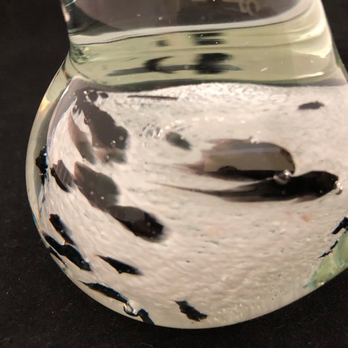 Pretty Clear Black and White Glass Bird Paperweight - Picture 11 of 11