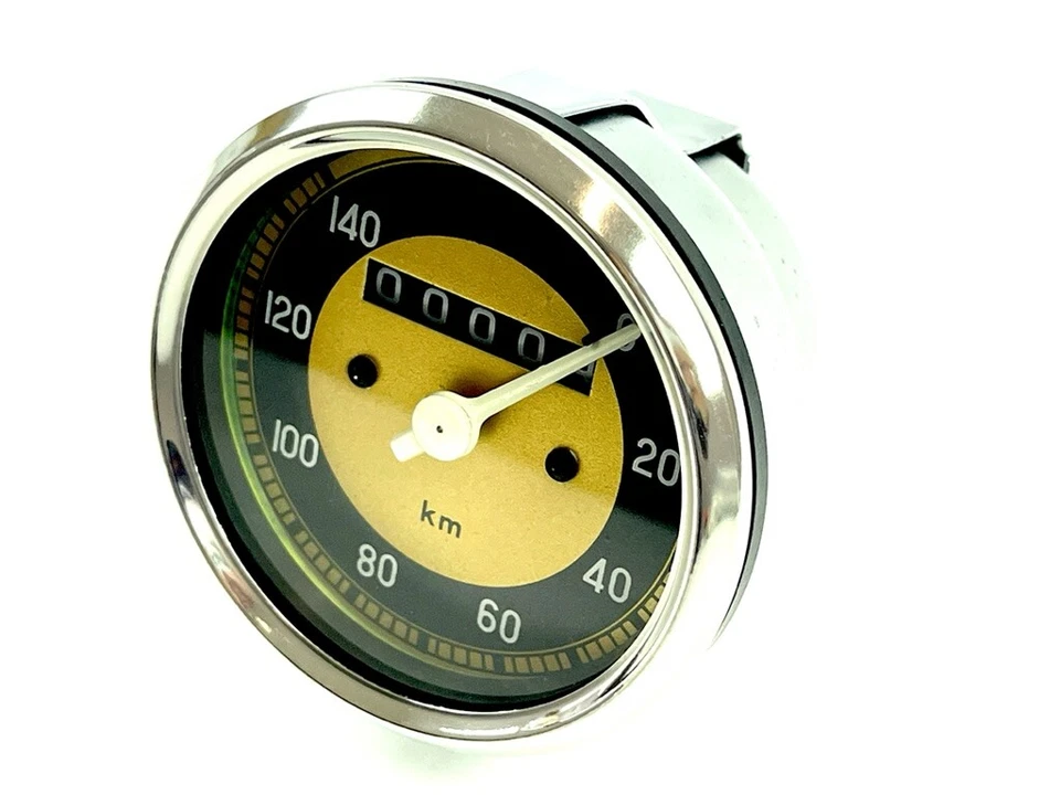 Tacho gold 140km/h Durchmesser 80mm passend für Miele NSU Lux Max Bücker Mars Bi - Bild 2 von 4