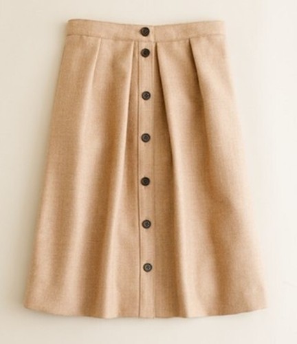 J.Crew Flair Skirt in Double-Serge Wool Size 2 Heather Acorn