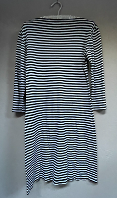 Edward An Womens Medium Boat Neck Black White Striped Dress Cotton 3/4 Sleeve | eBay Edward An Womens Medium Boat Neck Black White Striped Dress Cotton 3/4 Sleeve | eBay