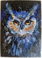 ACEO Original Painting art card bird  Hand painting