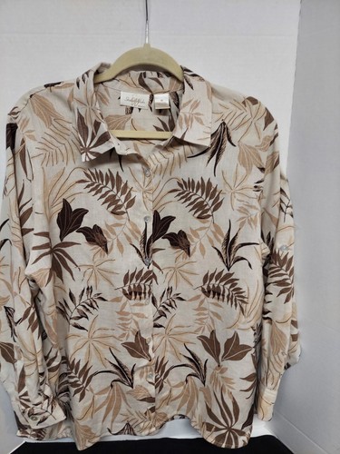 Studio Works Woman 1X 100% Linen Shirt Plus Size - Picture 1 of 8