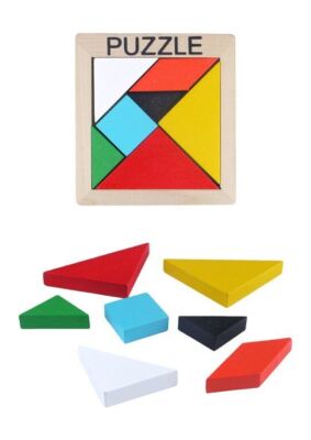 Tangram Holzpuzzle Knobelspiel Denkspiel Gehirntraining für Kinder oder Erwachsene