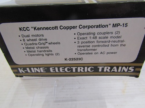 TRAIN RAILROAD O GAUGE LOCOMOTIVE ENGINE KENNECOTT COPPER MP-15 K-LINE - Picture 5 of 5