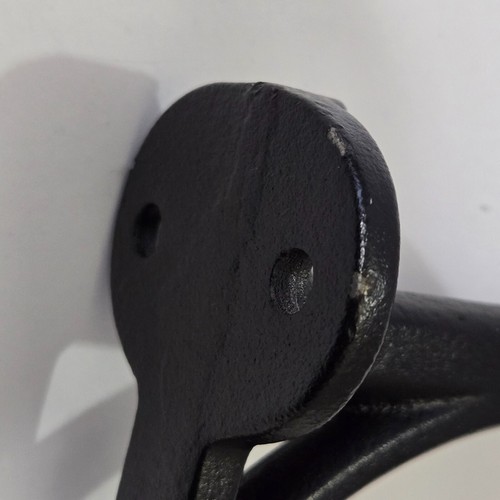 6,5" Gusseisen Geschirr doppelwandiger Kleiderhaken Hut schwarz pulverbeschichtet - Bild 7 von 8