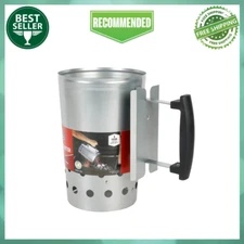 Expert Grill Chimney Starter with Safety Handle for Grilling, Silver, Easy Grill