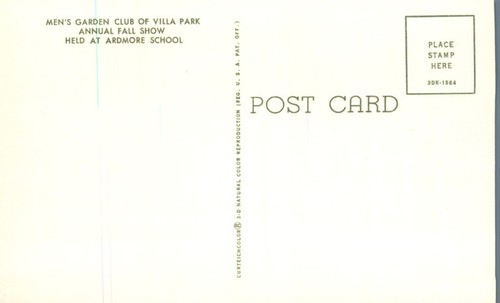 Mens Garden Club of Villa Park Illinois Annual Fall Show Lot of 4 1963 Postcards - Picture 4 of 8