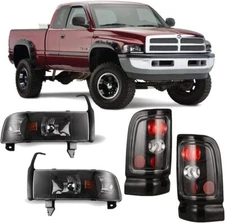 Set of 4 Headlights & Tail Lights Assemblies for 94-02 Dodge Ram 1500 2500 3500 