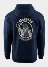 Grundens Logo DWR Displacement Hoodie Navy Support Local Guides 50506-492