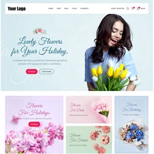 Flowers Shop Website Design with Free VPS Web Hosting and Installation