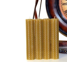 Handmade Hand rolled 100% Pure Beeswax Honeycomb Candles 8" Cotton Wick USA Made