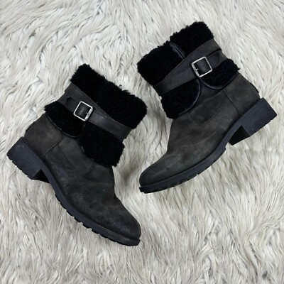 Ugg Women's Black Blayre III Boots Shearling Suede Ankle - Main Image