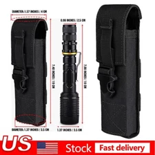 Tactical Molle Pouch Flashlight Torch Holder Belt Bag Hiking Outdoor Accessories