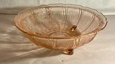 Jeannette Pink Cherry Blossom 10 1/2" 3-Leg Fruit Bowl