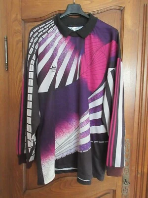 Maillot gardien de but ADIDAS vintage porté n°1 goal shirt camiseta maglia XL - Photo 1/3