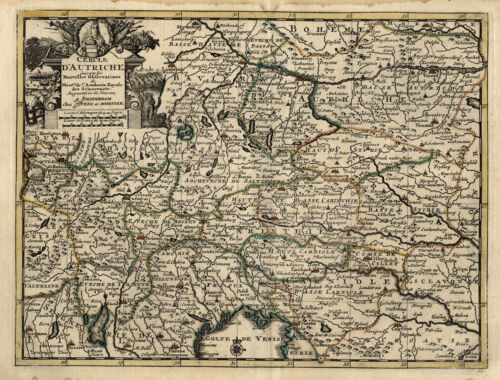 Österreichischer Kreis Original Kupferstich Landkarte Covens u. Mortier 1730 - Bild 1 von 1