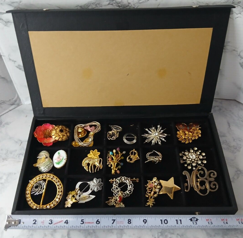 Vintage Buttons Earrings Mixed Junk Drawer Jewelry Lot And Case