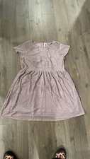 Xhilaration Capped Sleeves Lined Lace Overlay Lilac Purple Dress Juniors Size XL