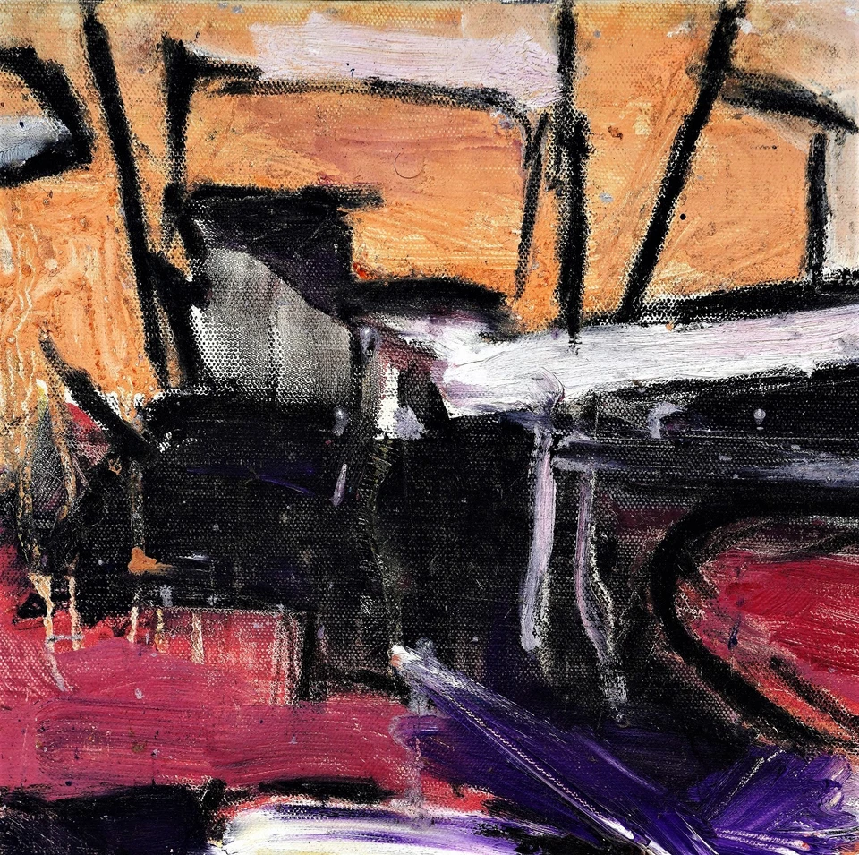 Impresión de póster abstracto de 4 paneles de arte moderno - "Jardín de ballenas" - Pintura de pared 24X24 Foto 4 de 4