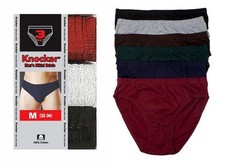 3, 6 12 Mens Double Front Plain Bikinis Brief 100 Cotton Lined Knocker Lot M705