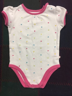 All Mine - Infant One Piece - Girl's - White Polka Dot - 18 mos. - EUC