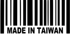 Made In Taiwan Barcode Vinyl Sticker Decal - Choose Size & Color