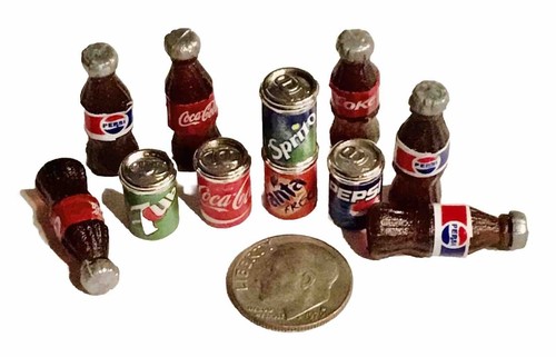 Barbi Casa de Muñecas Miniatura Comida Bebidas Coca-Cola Botella de Soda Mezcla Lote 👻🧲8 piezas - Imagen 7 de 12