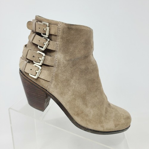 Sam Edelman Taupe Suede Buckle Side Zip 
