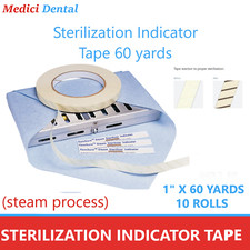 AUTOCLAVE STERILIZATION STEAM INDICATOR TAPE 10 ROLLS 1" X 60 YARDS Dental Tatto