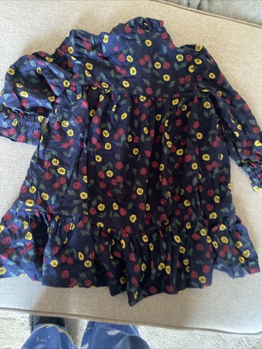 Il Gufo, Girls Dress, 3 Years Long Sleeve Floral Navy NWT - Picture 5 of 9