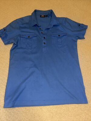 Mexx Blue Embroidered Unique POLO SHIRT Medium M 